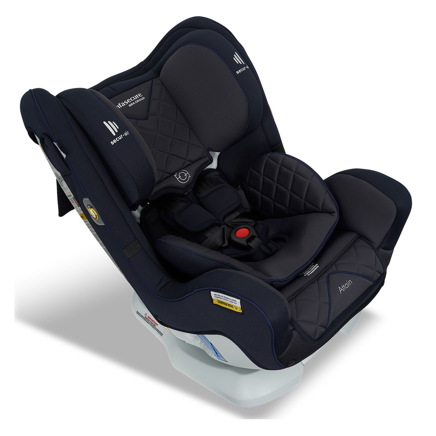 Baby car seat on white background