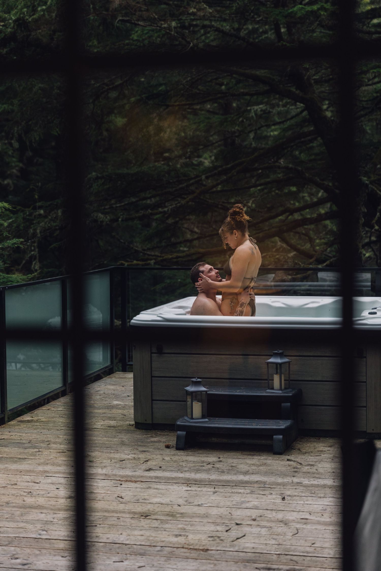 Alberta.Calgary.Edmonton Wedding Photographer hottub session engagement session