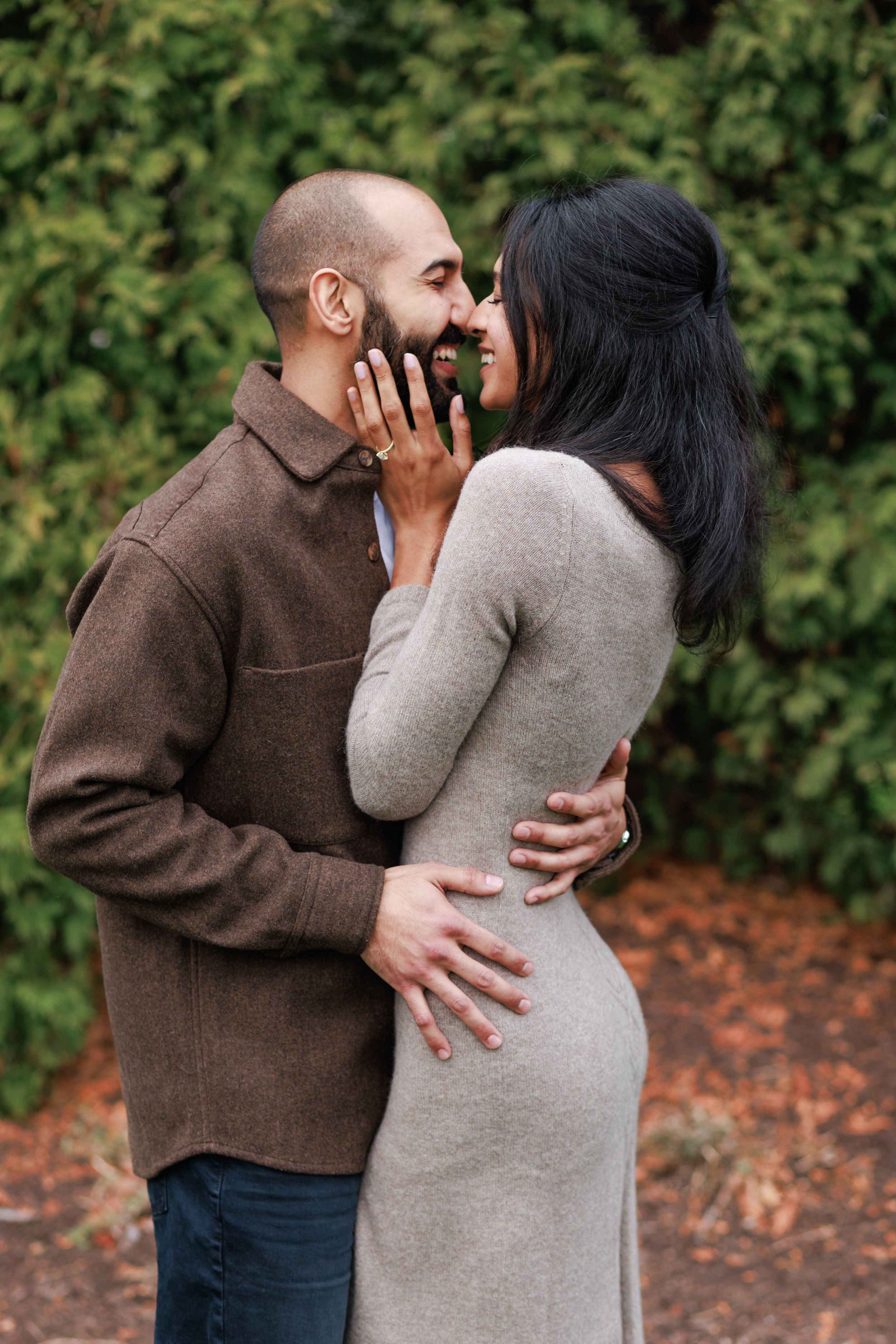 intimate outdoor engagement