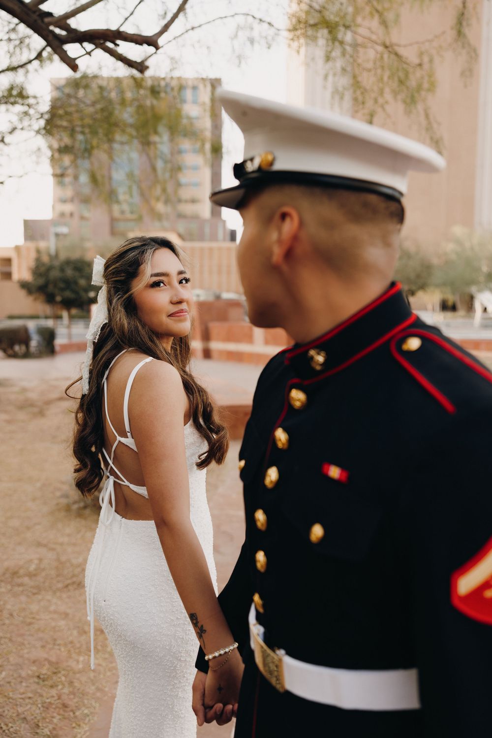 Looking in to each others eyes.