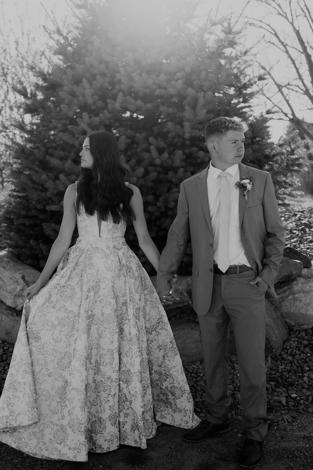 Stunning Prom Dates Posing Before Prom