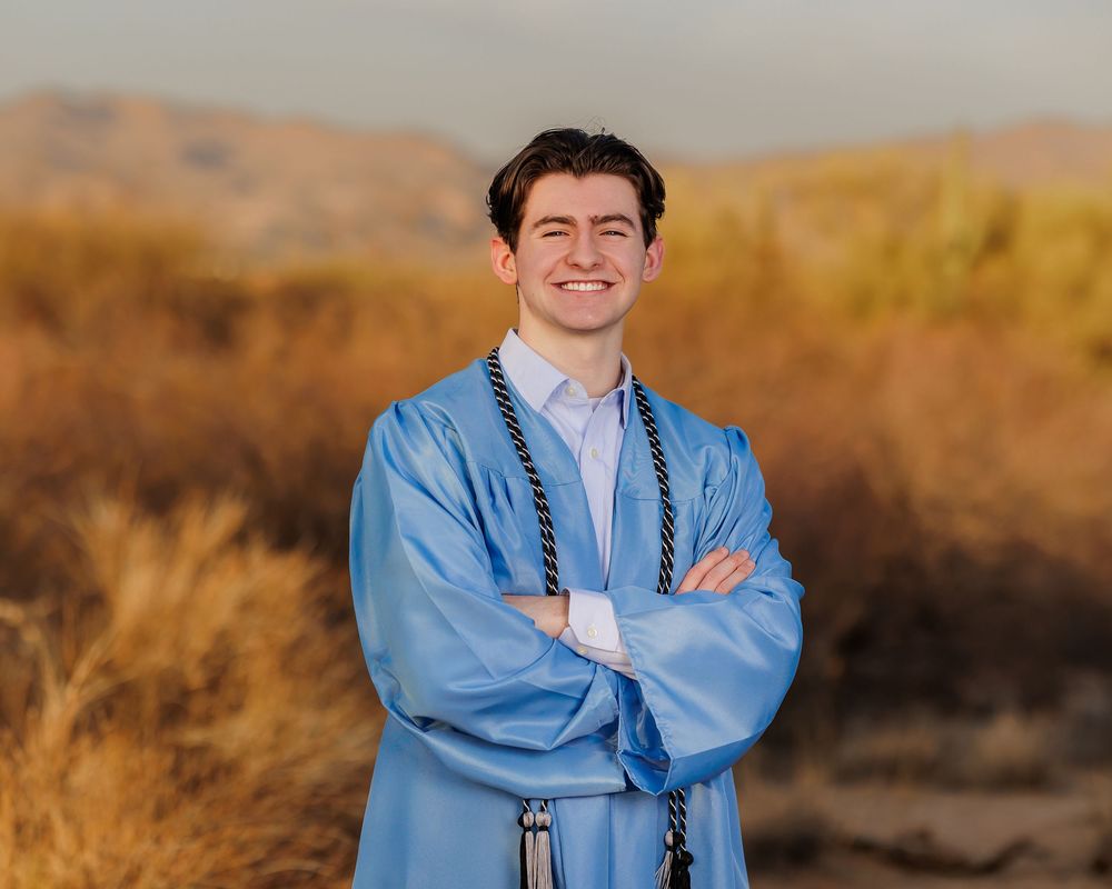 High School Senior picture session, Tucson, AZ, senior portraits, Tucson senior photographer, senior photos, guy, boy, cap and gown, desert