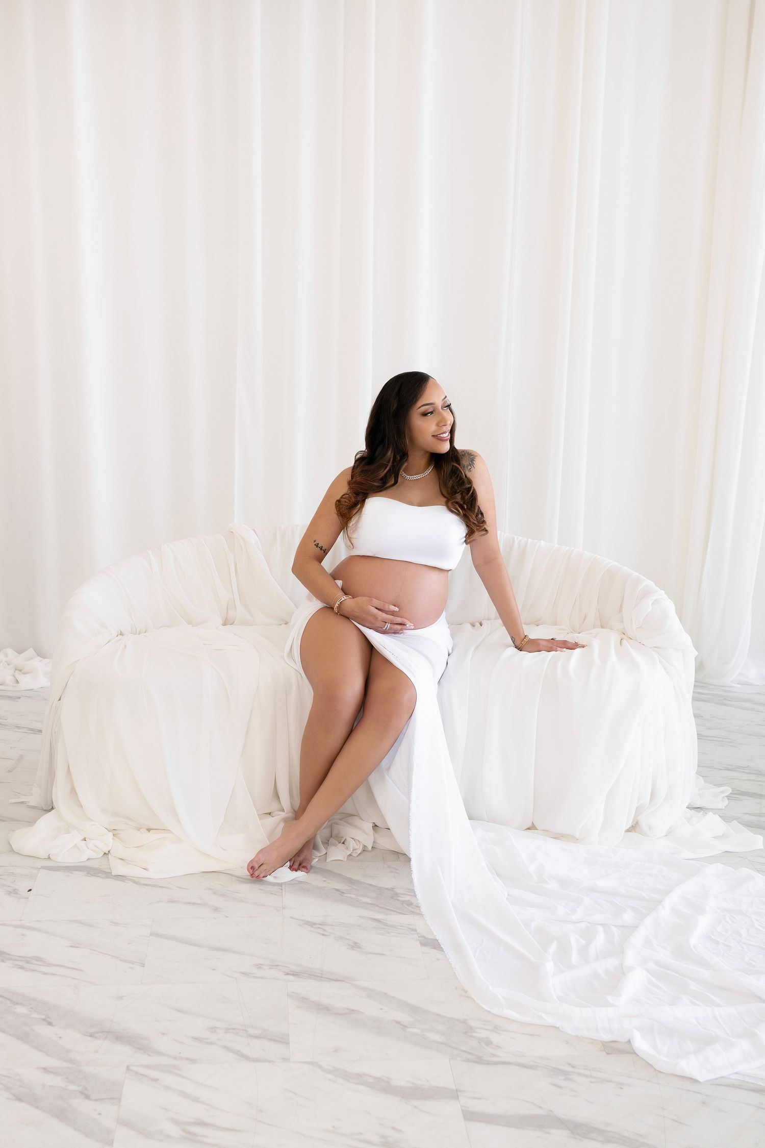 white flowy fabric