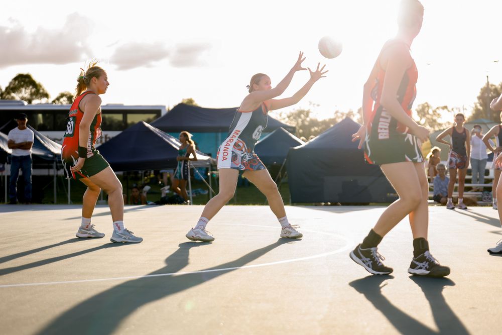Netball sports action photo taken by Sunshine Coast Sports Photographer, Rachel Wright