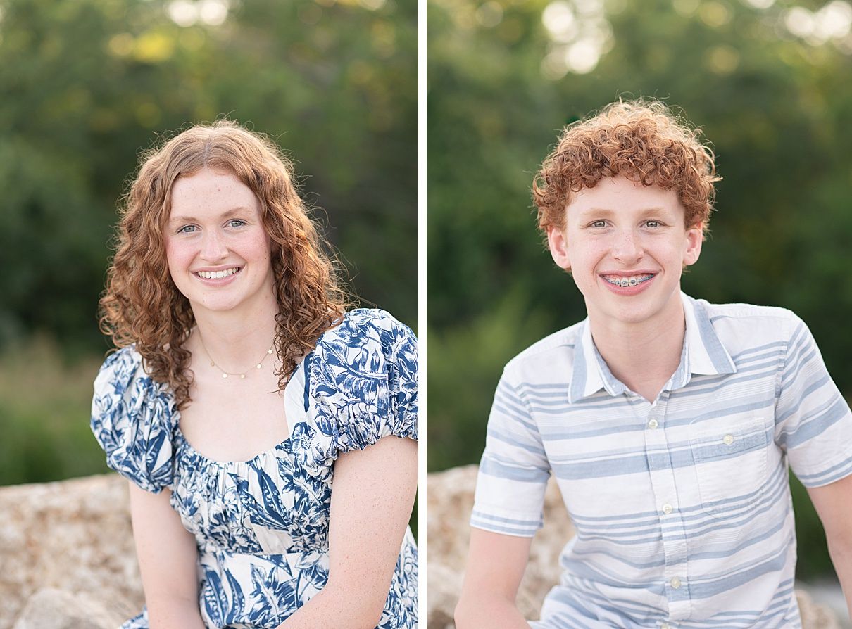 Family of 6 Outdoor Field Summer Portraits by Bartlesville Photographer Kristi Bray Photography
