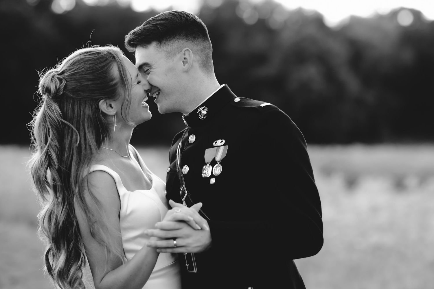 A series of black and white emotional reactions during what appears to be a wedding ceremony.
