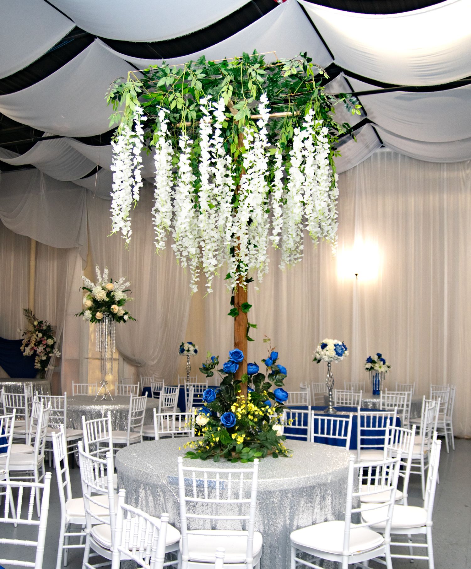 Big tree as a center piece for table