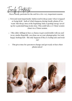 A mother in a white dress holds her newborn baby during a professional family portrait studio photography session.