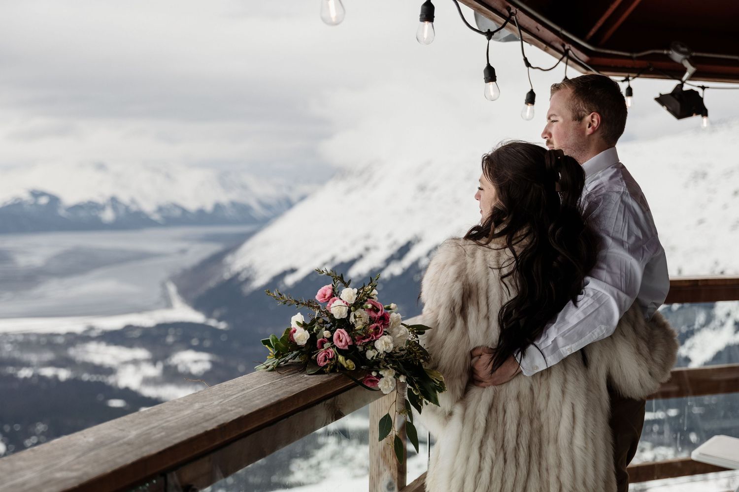alaska mountain elopement, snowy mountain elopement