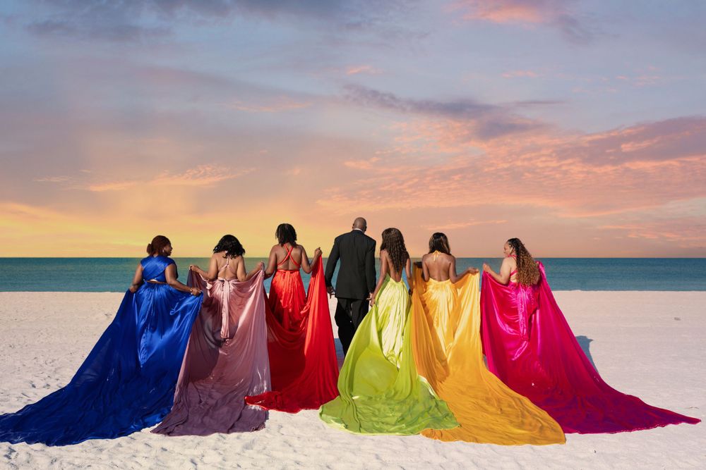 Miami Group Photography. Flying Dress Photoshoot