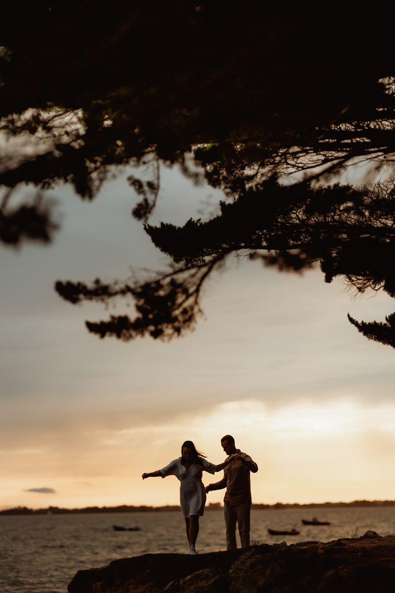 Séance photo couple, entre deux amoureux à Baden, dans le Morbihan