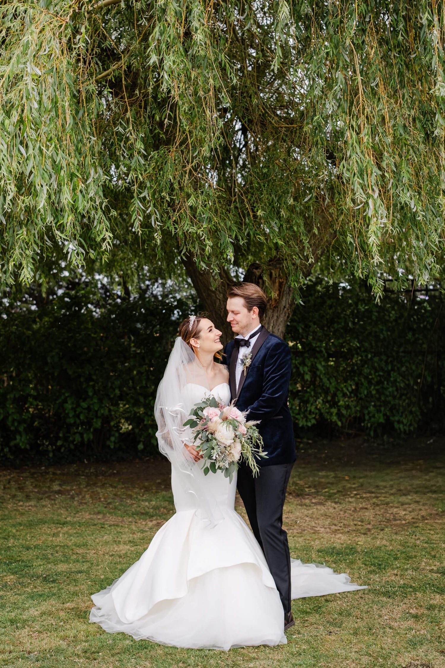 Kent wedding photography, bride and groom posing at crescent turner hotel in Kent