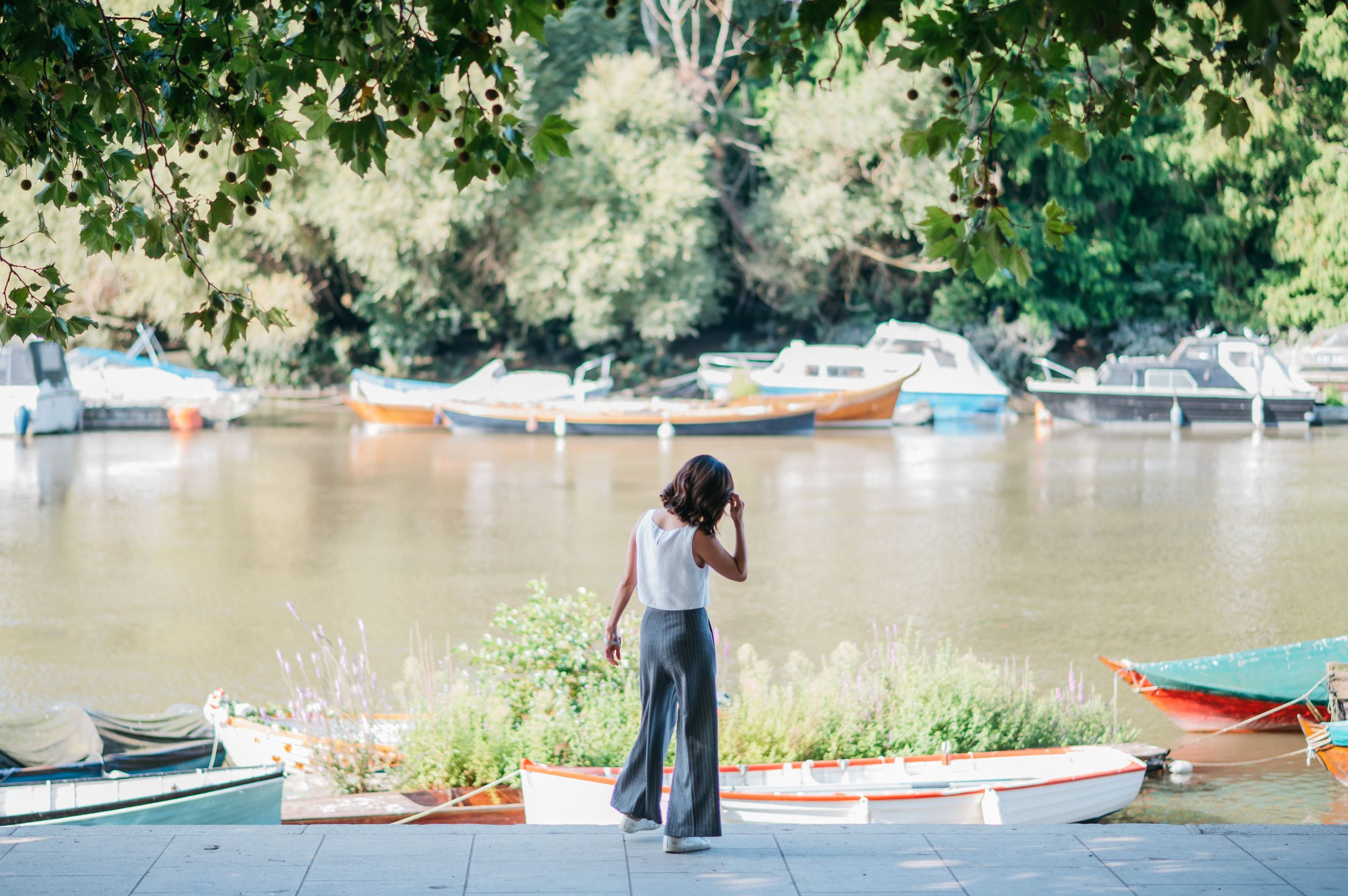female business owner posing in a mini brand session in richmond, west London