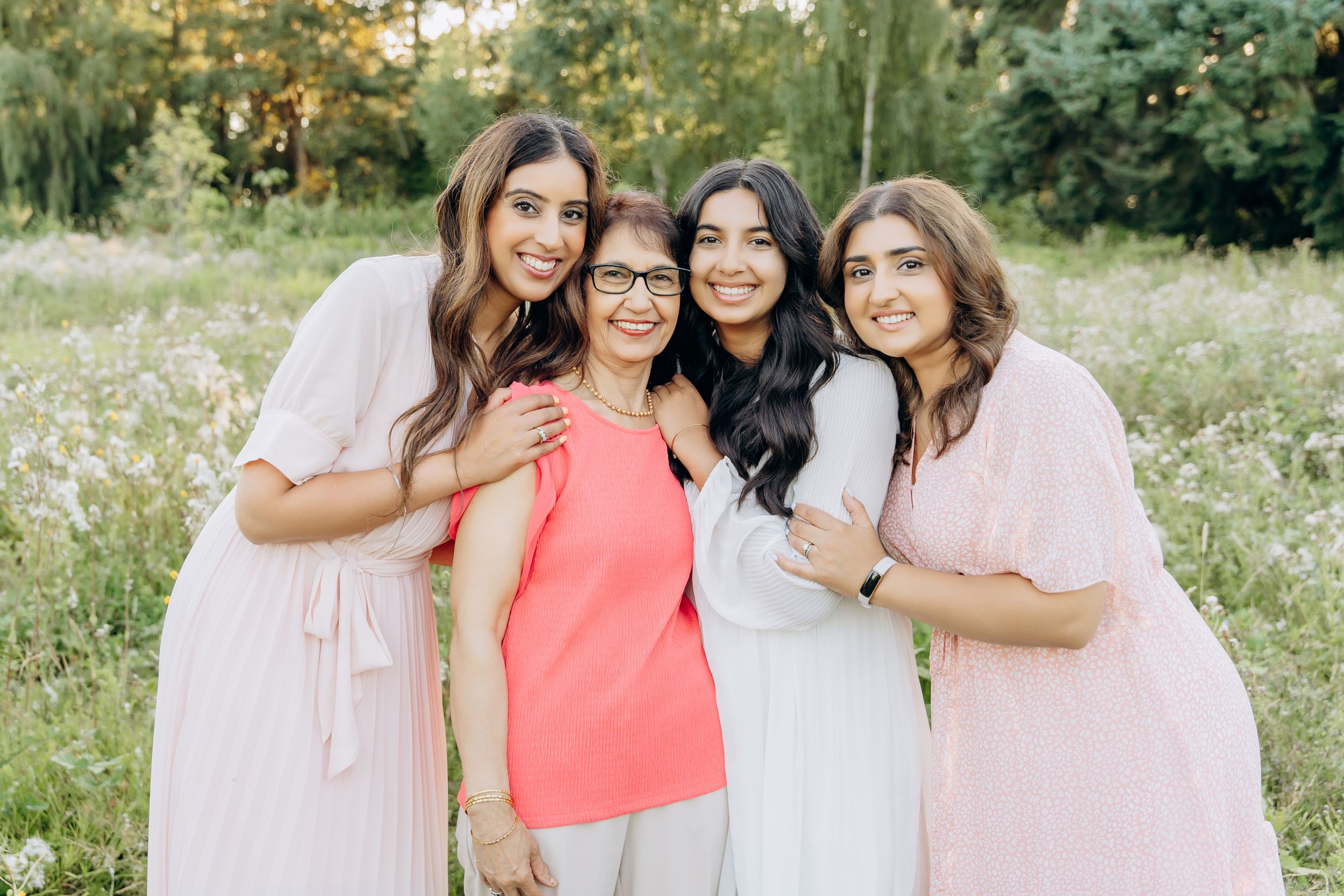 family portrait session in vancouver park during golden hour