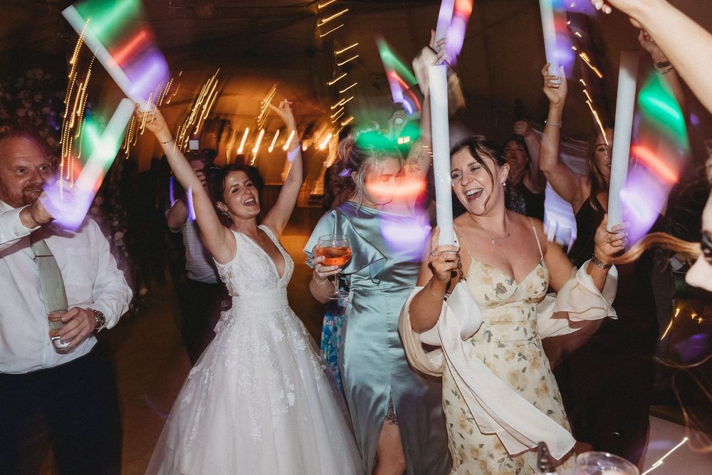 Slow shutter image from Norfolk Wedding dance floor