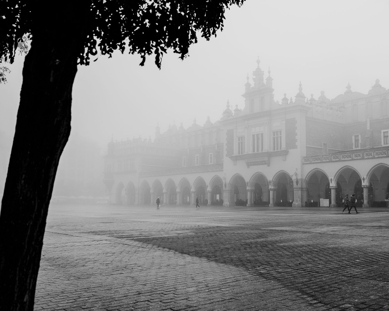 Krakow Main Square Black and White