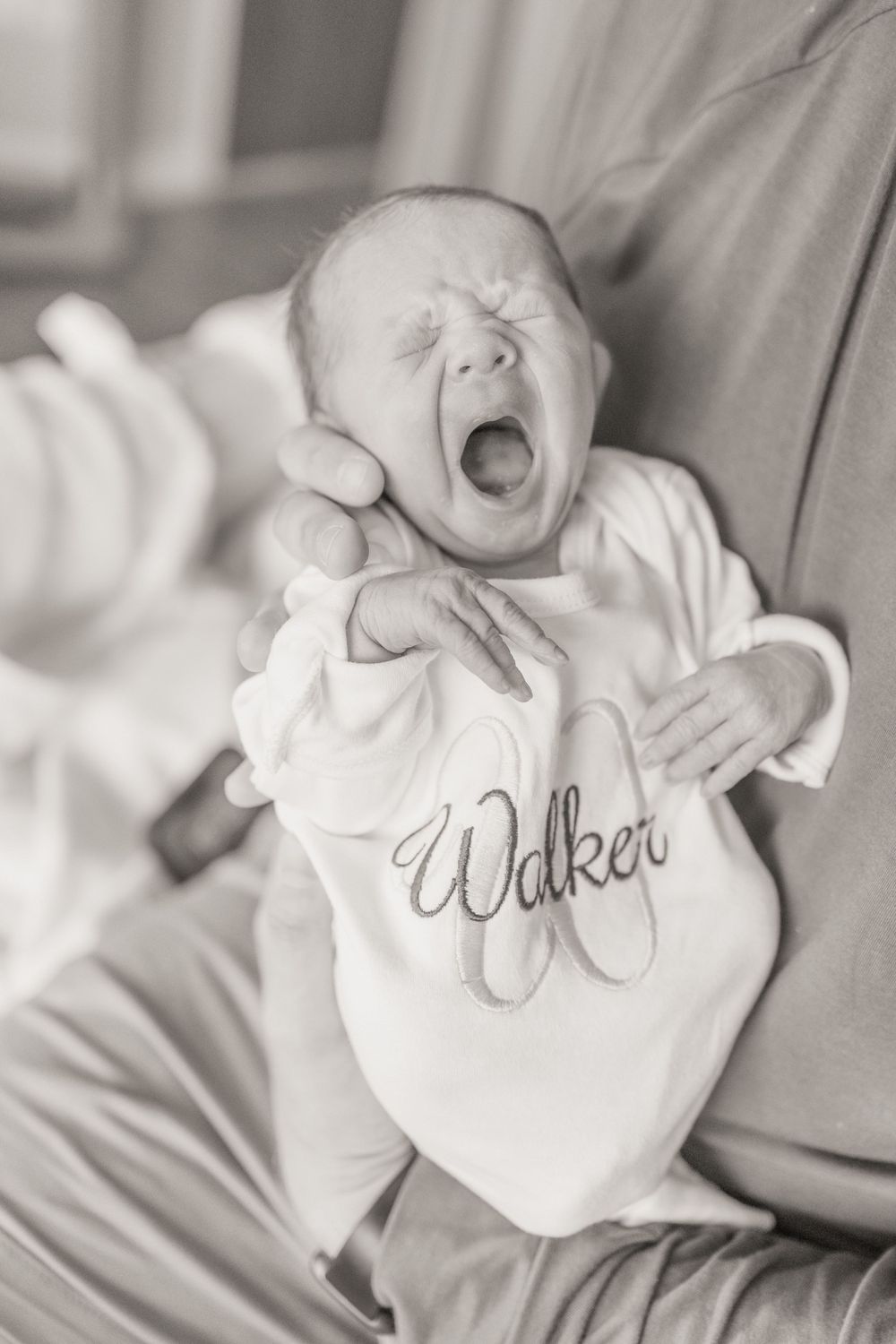newborn yawning
