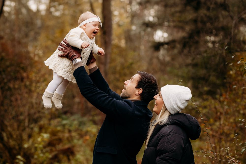 Familiefotografering utendørs på Jæren