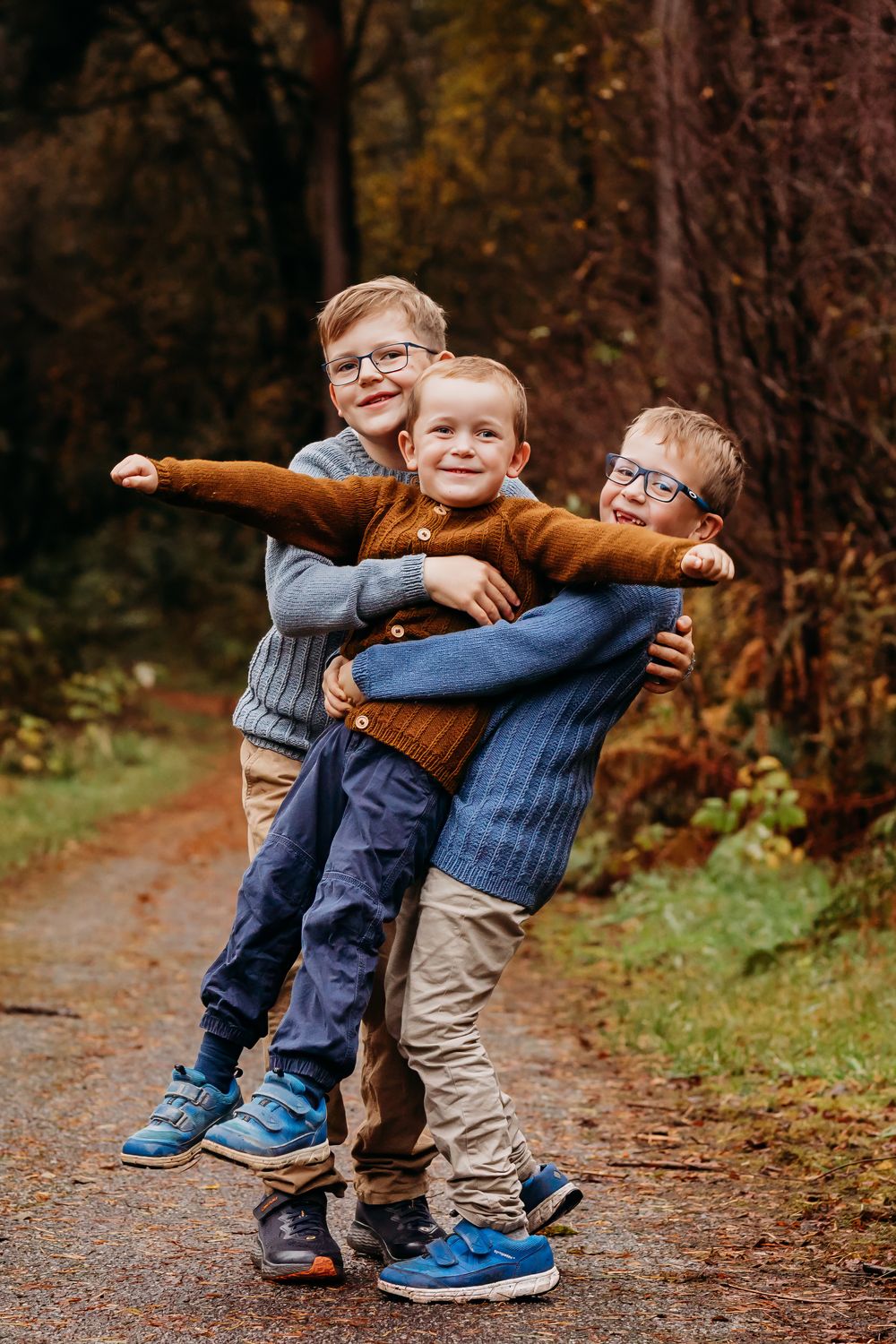 Familiefotografering utendørs på Jæren