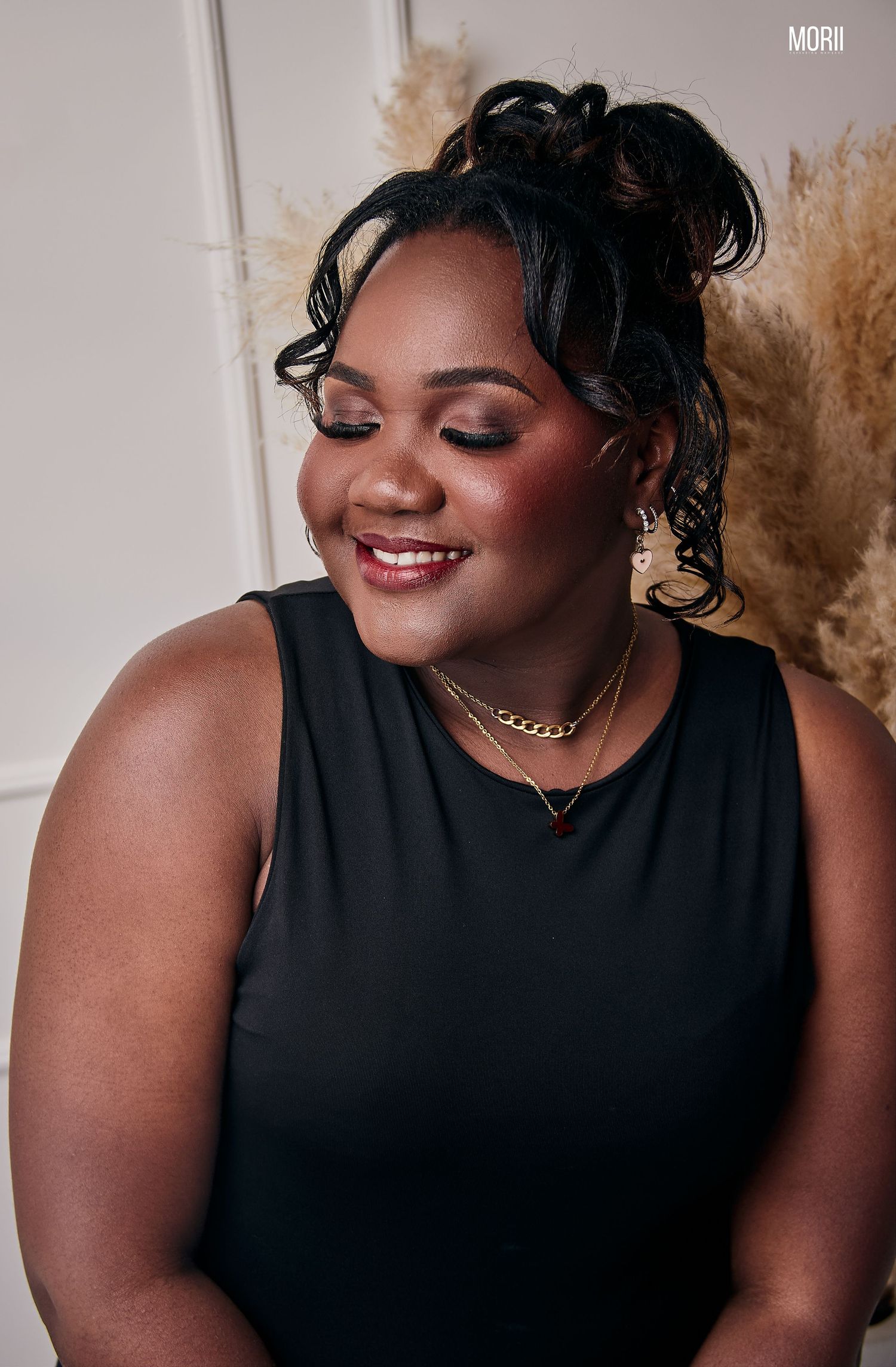 elegant lady in a studio session