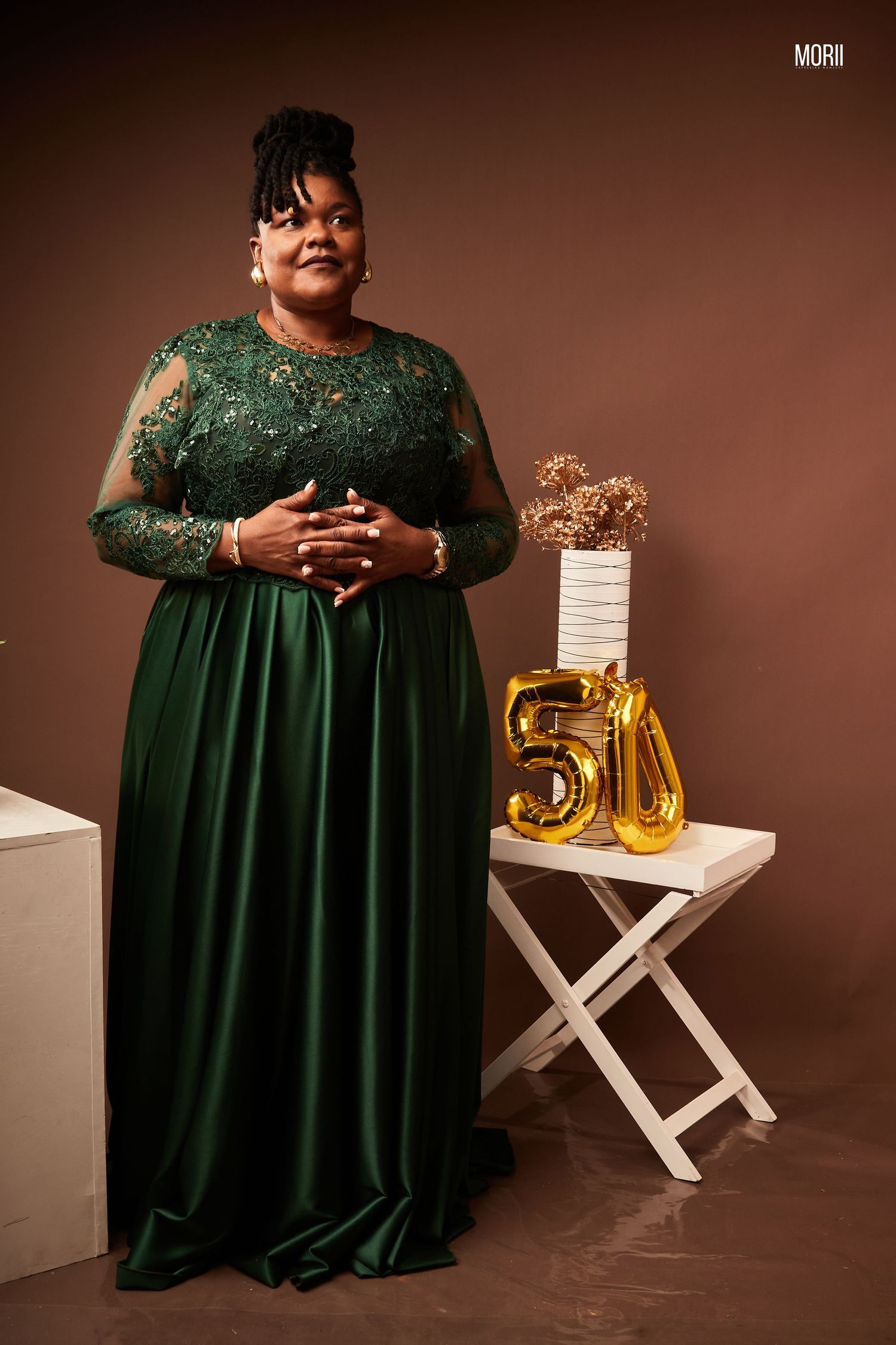 elegant lady in a studio session