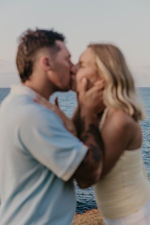 Engagement shoot at beach in Byron Bay sunset
