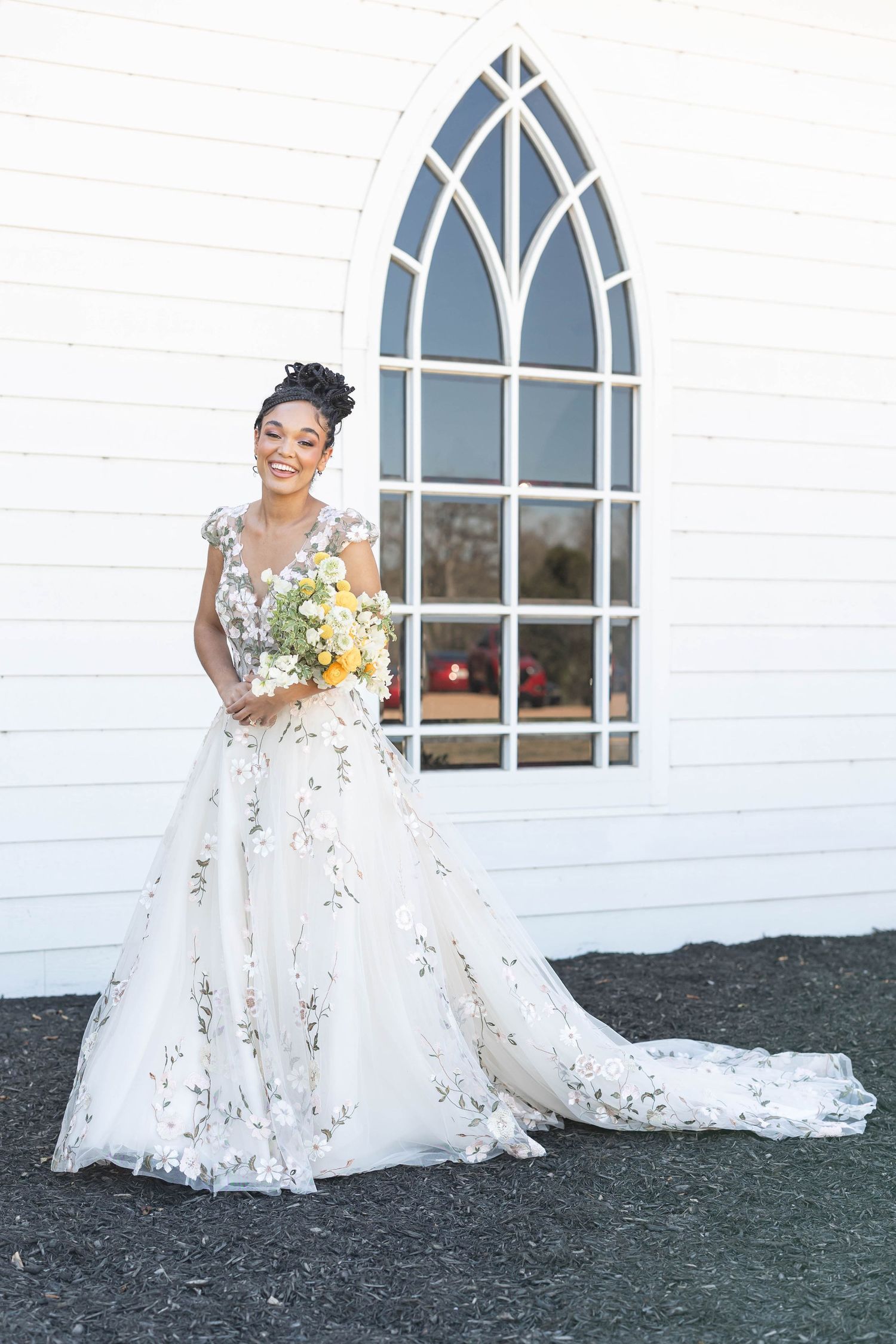 beautiful black bride laughs