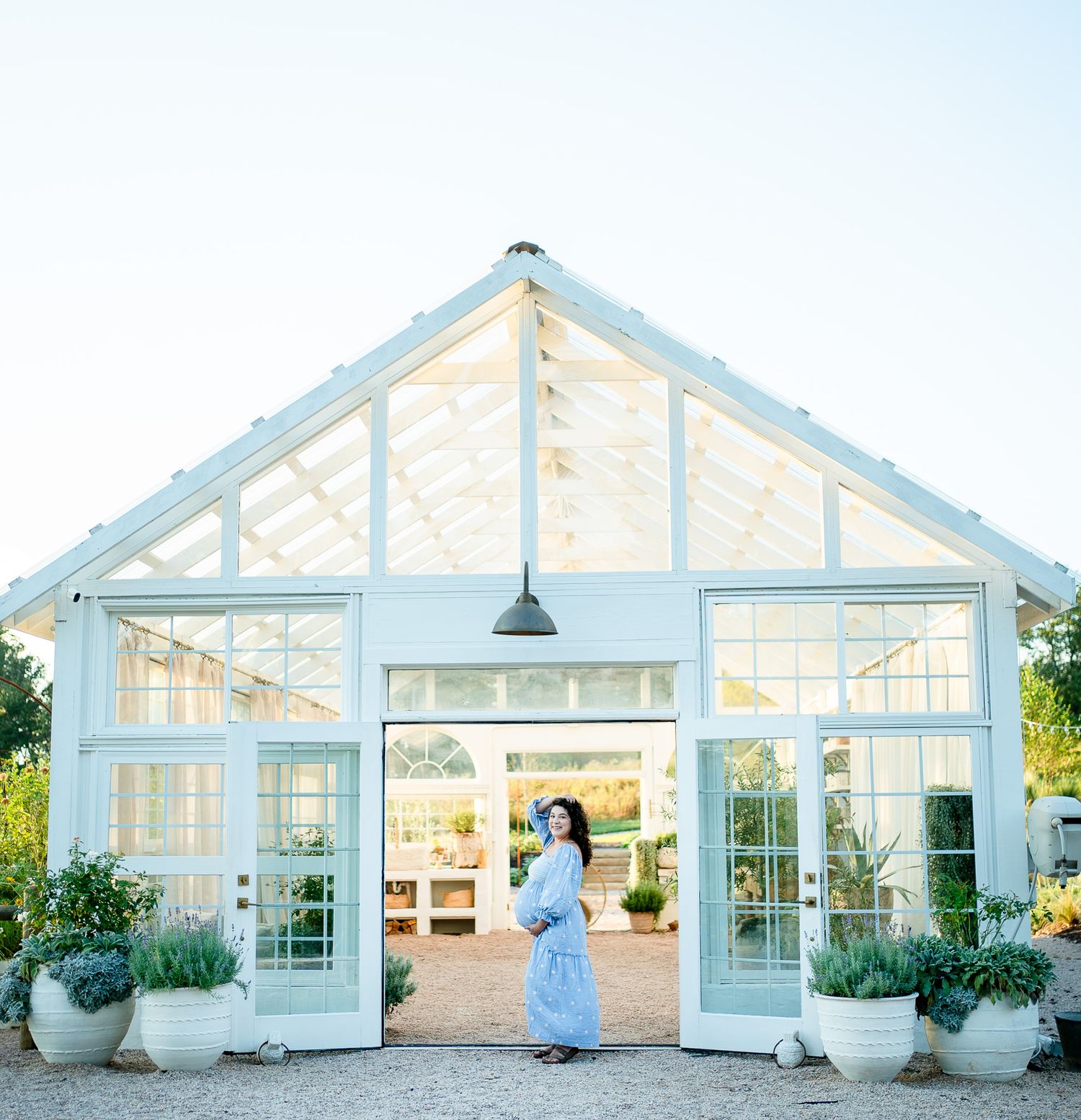 Greenhouse maternity photo