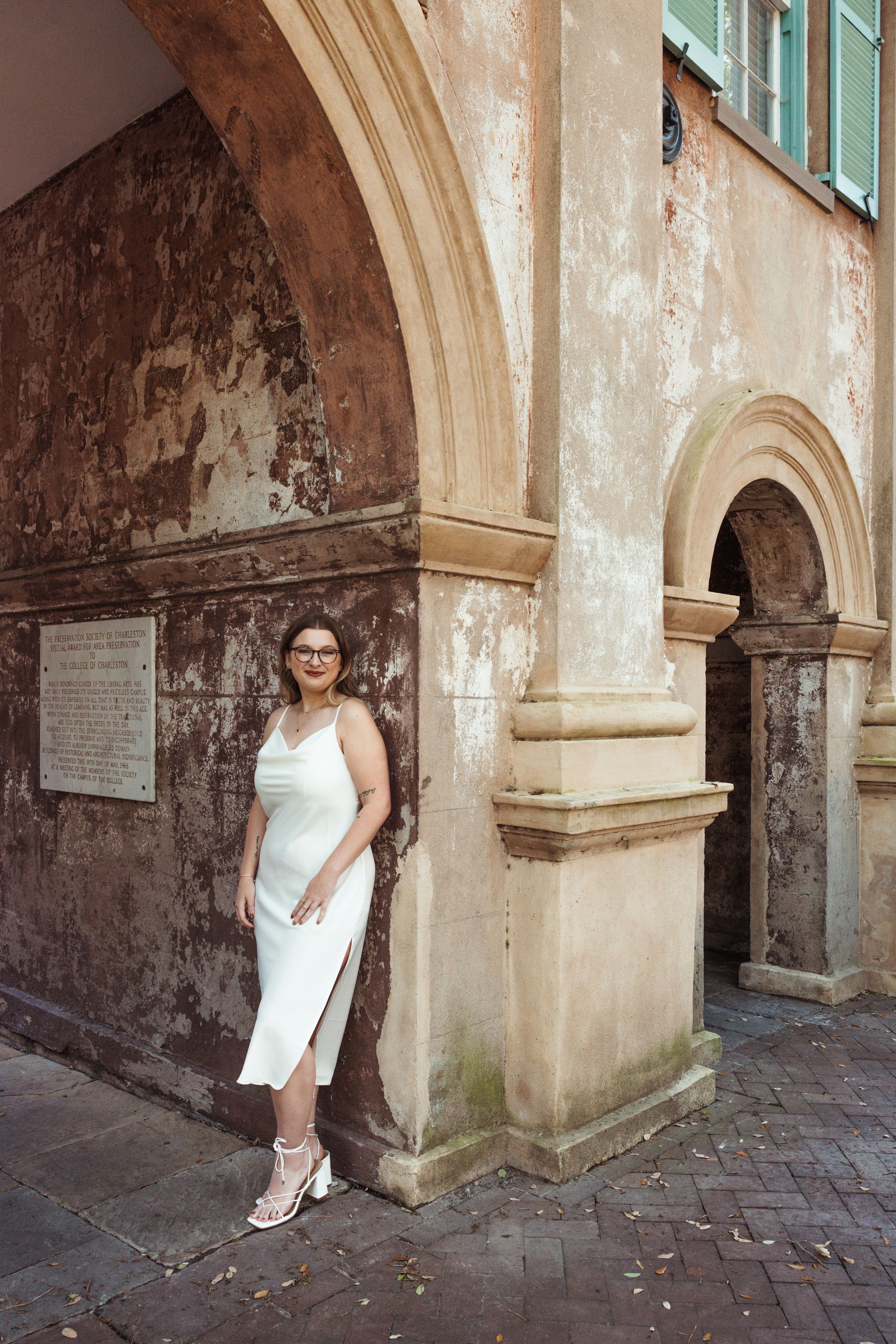 College of Charleston Senior Portrait at the Cistern Yard in the Low Country of South Carolina