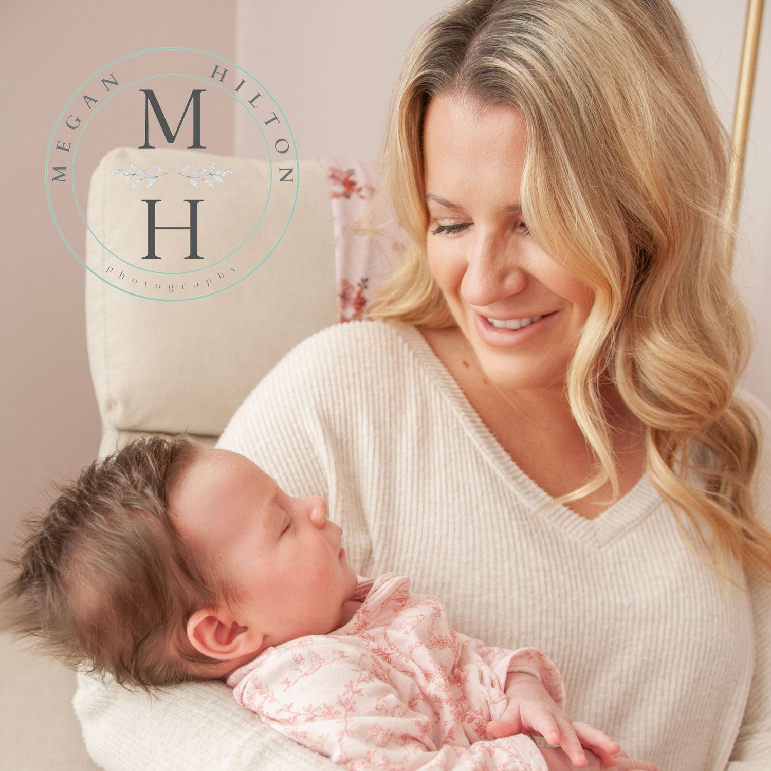 Mom and newborn in nursery