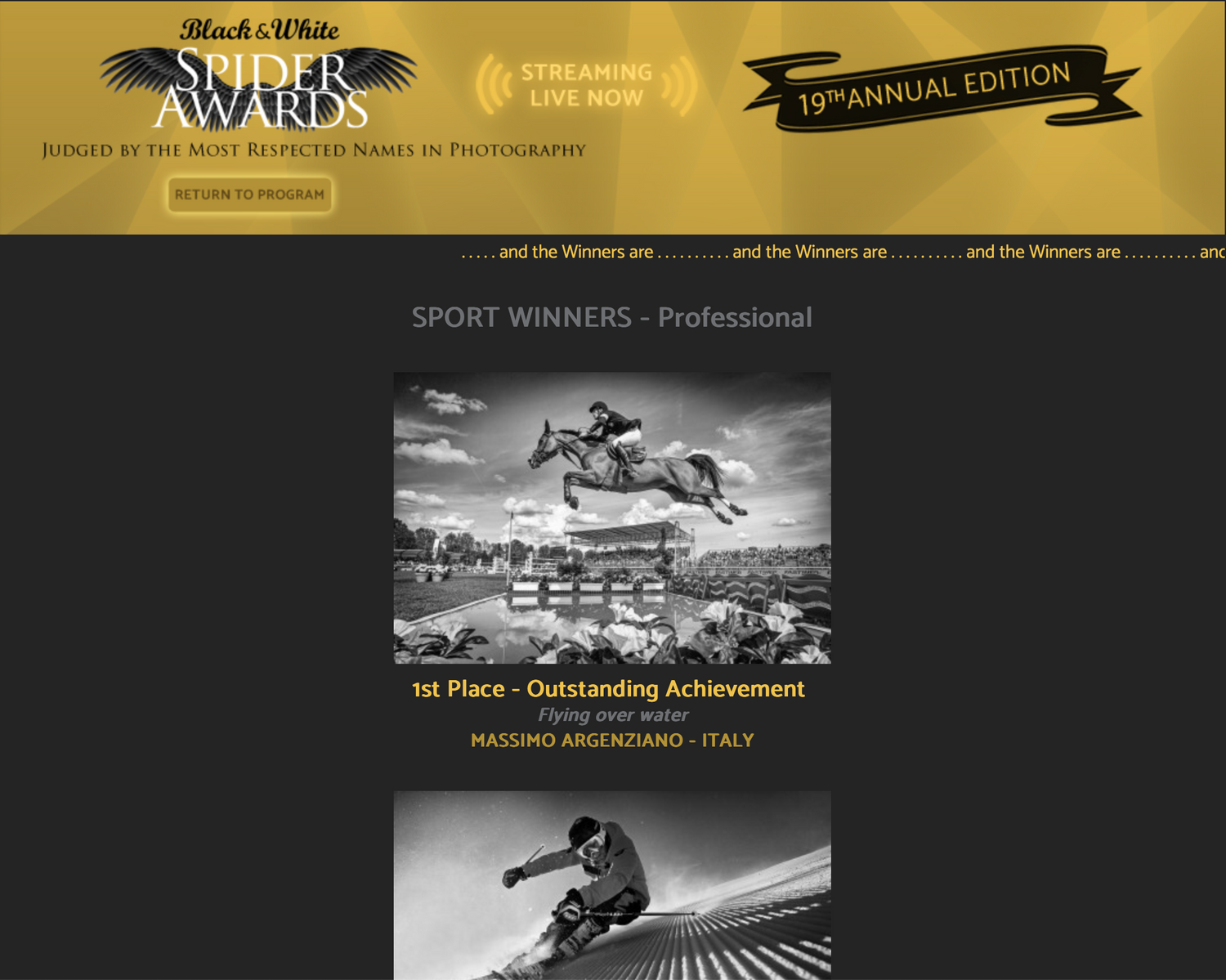 Foto Vincitrice Spider Black and White Awards