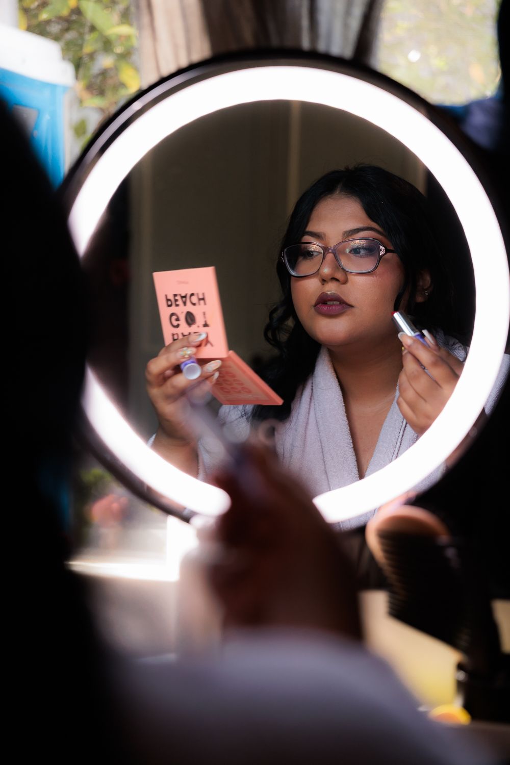 Wedding photography of a local couple in Los Angeles County. Getting ready photographed in color.