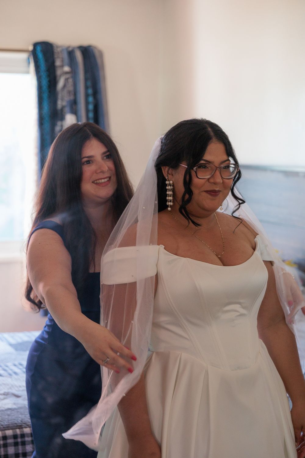 Wedding photography of a local couple in Los Angeles County. Getting ready photographed in color.