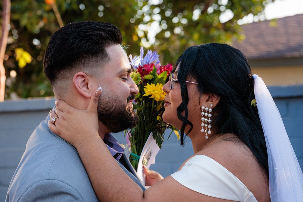 Wedding photography of a local couple in Los Angeles County. Loving couple photographed in color.