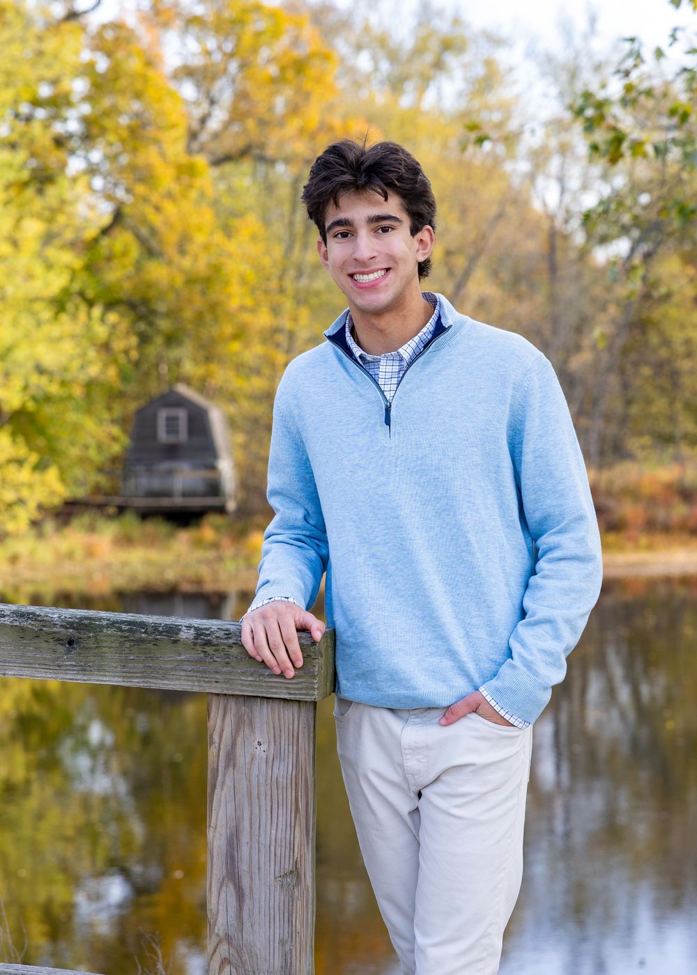 High school senior from Lincoln Sudbury poses for yearbook photos North Bridge.  Serving Wayland High School, Weston High, Concord, MA.