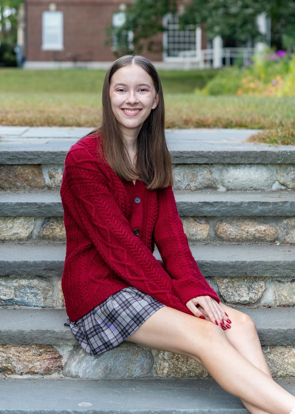 High school senior from Nashoba Regional poses for yearbook photos North Bridge Concord.  Serving Wayland High School and Weston High in MA.