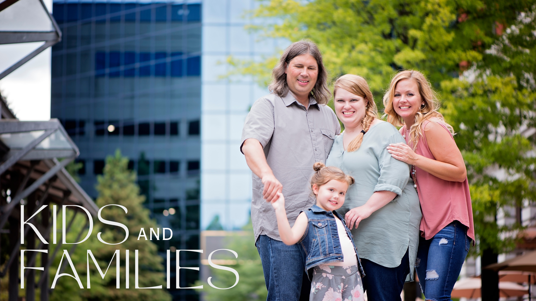 A collection of outdoor family lifestyle photos showing joyful moments and interactions in natural settings.