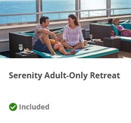People relaxing at a luxury adults-only retreat with ocean views and comfortable lounge seating.