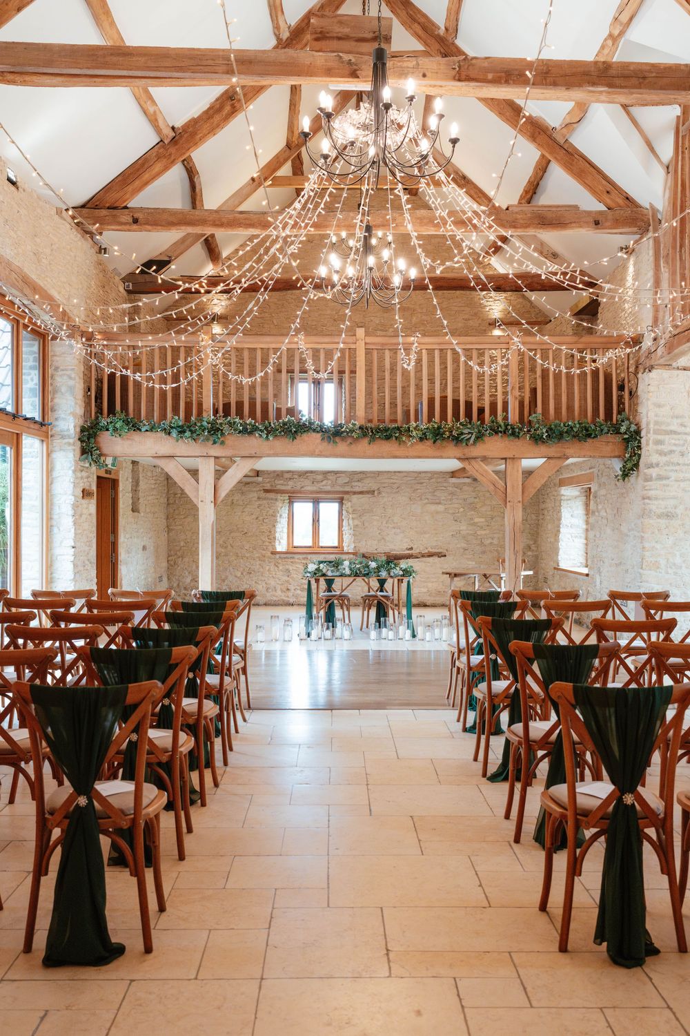 Kingscote Barn Wedding Photographer Zara Davis Photography Cotswolds Gloucestershire Cheltenham inside ceremony set up