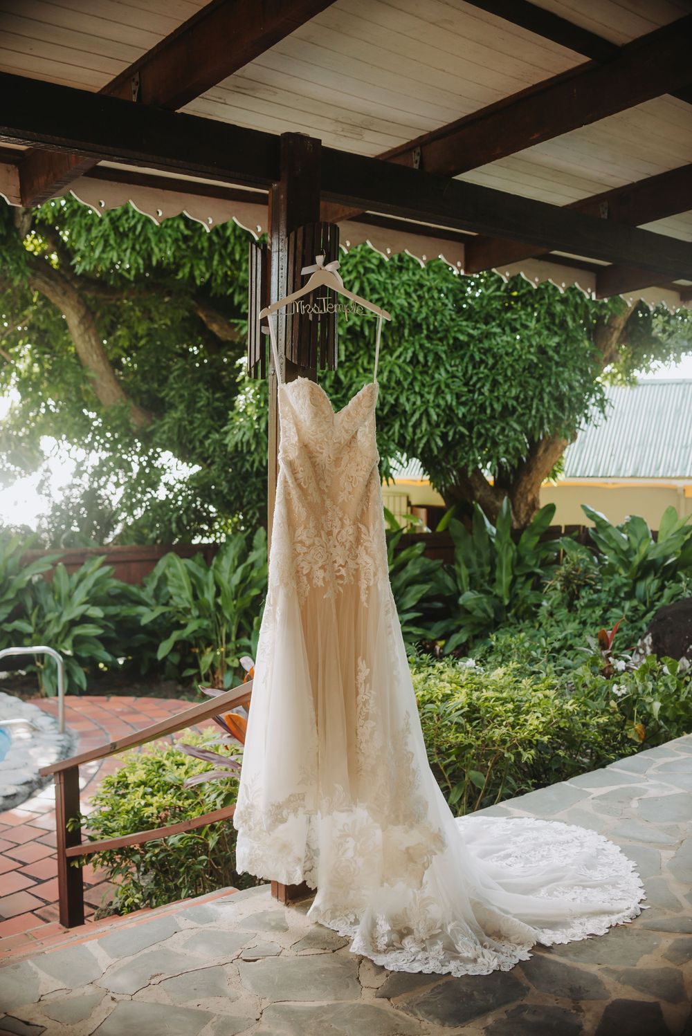 St Lucia destination wedding elopement at Stonefield Villa Resort with views of Petit Piton.