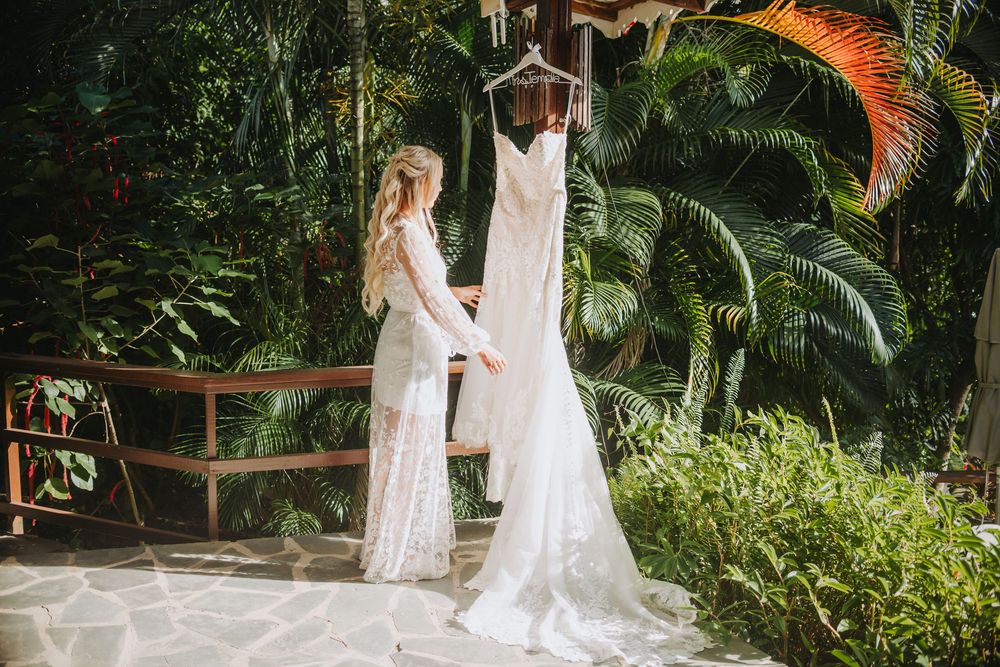 St Lucia destination wedding elopement at Stonefield Villa Resort with views of Petit Piton.
