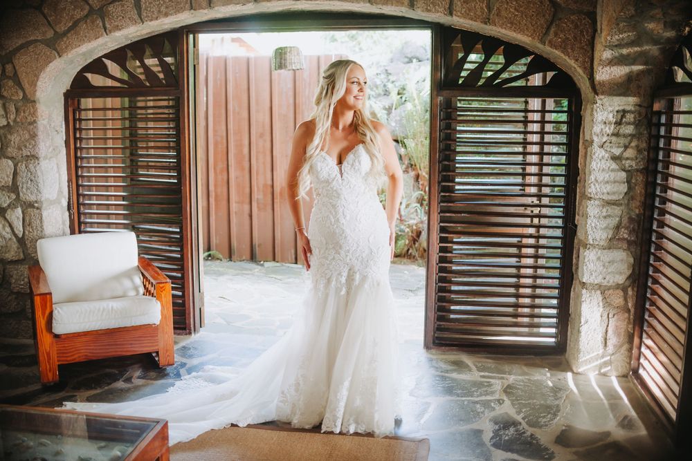St Lucia destination wedding elopement at Stonefield Villa Resort with views of Petit Piton.