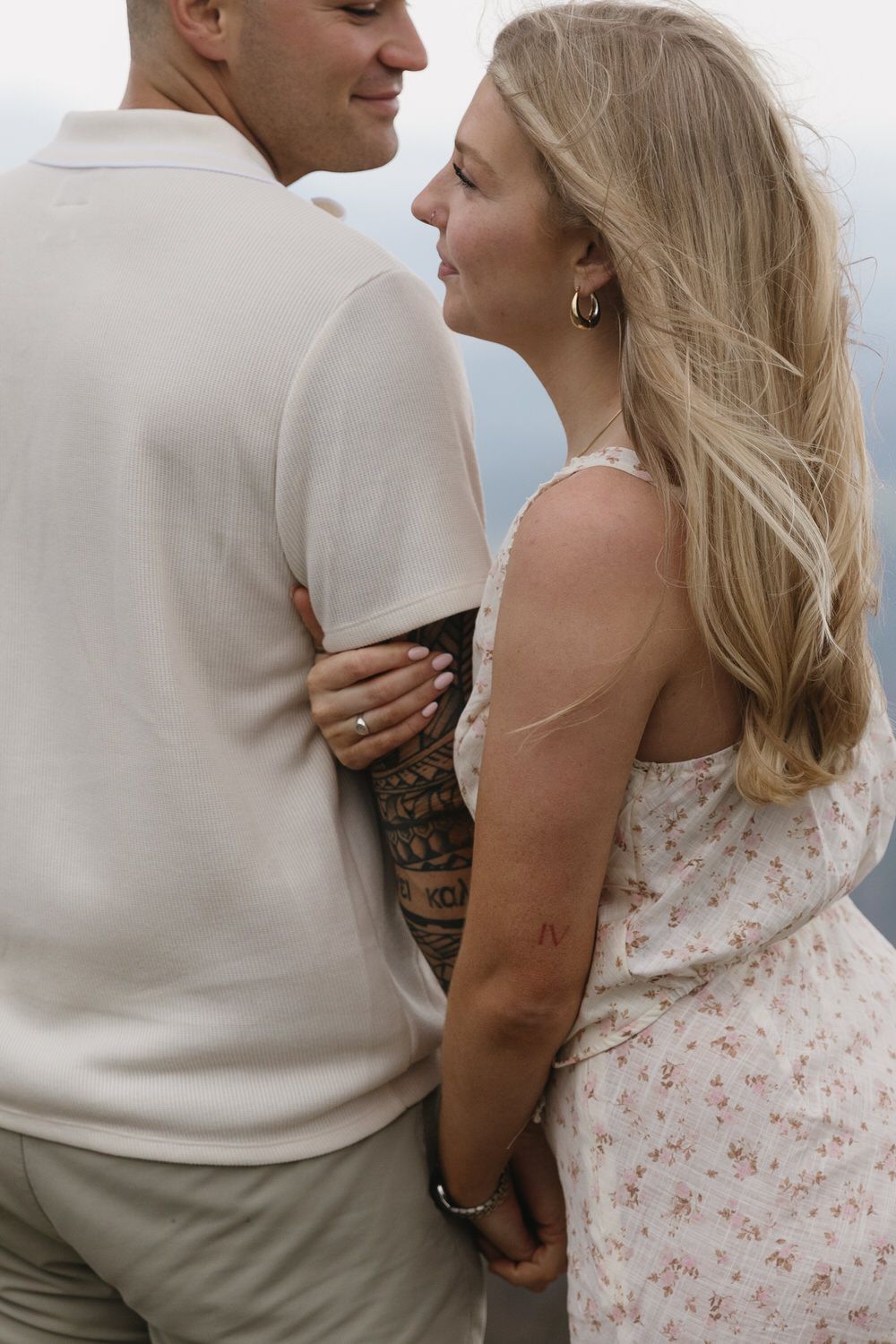 Intimate wedding portraits with sweeping Blue Ridge mountain views