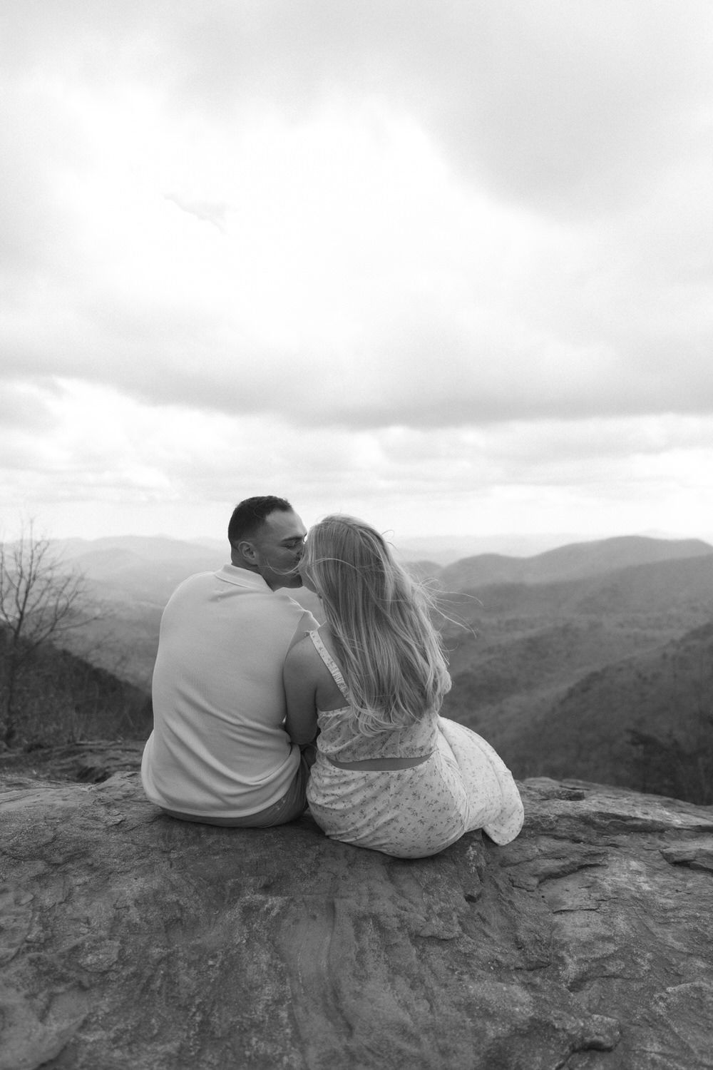 Bride and groom smiling during Appalachian Trail ceremony in Dahlonega