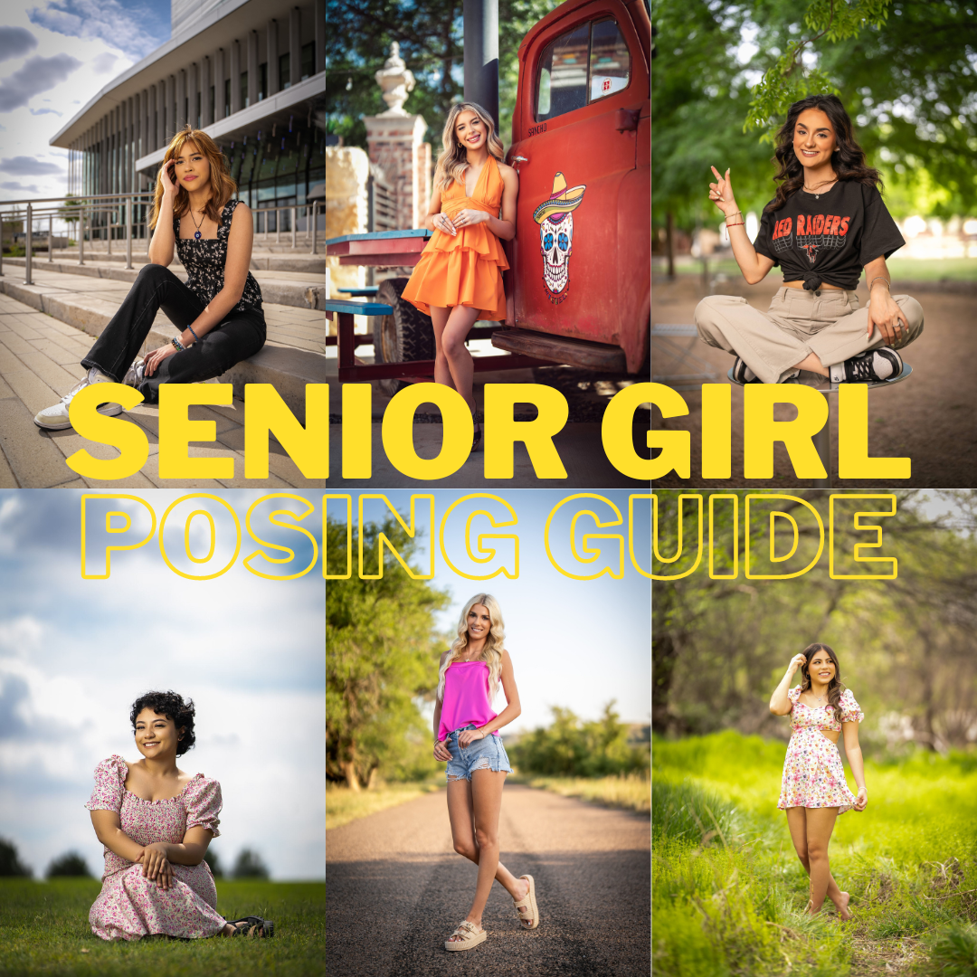 A photo collage of outdoor portrait poses featuring subjects in casual attire against various natural backgrounds.