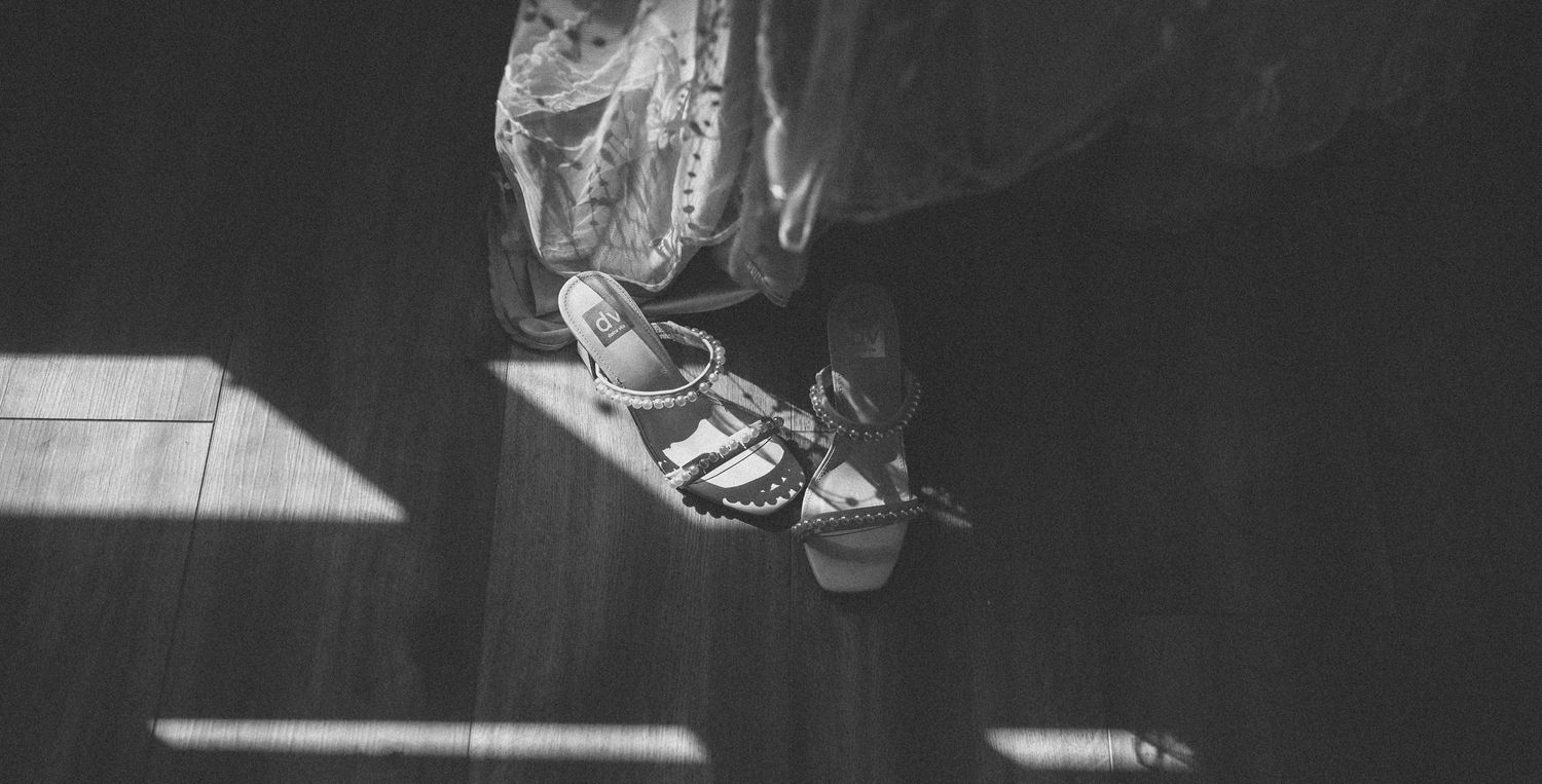 Wedding shoes and dress