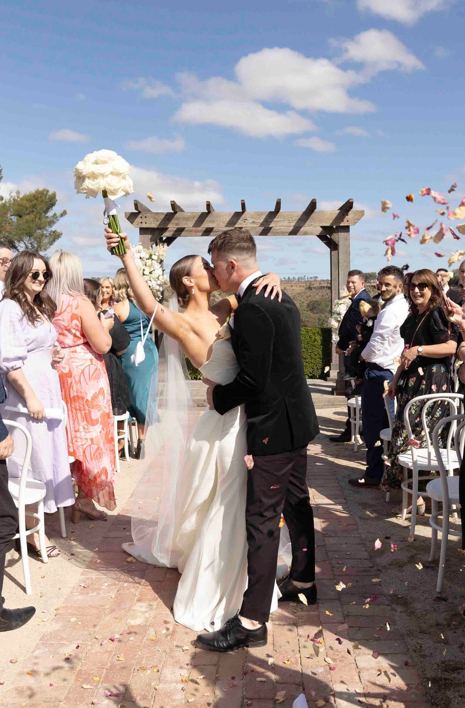 Happy married couple at Warrawong Estate, Victoria