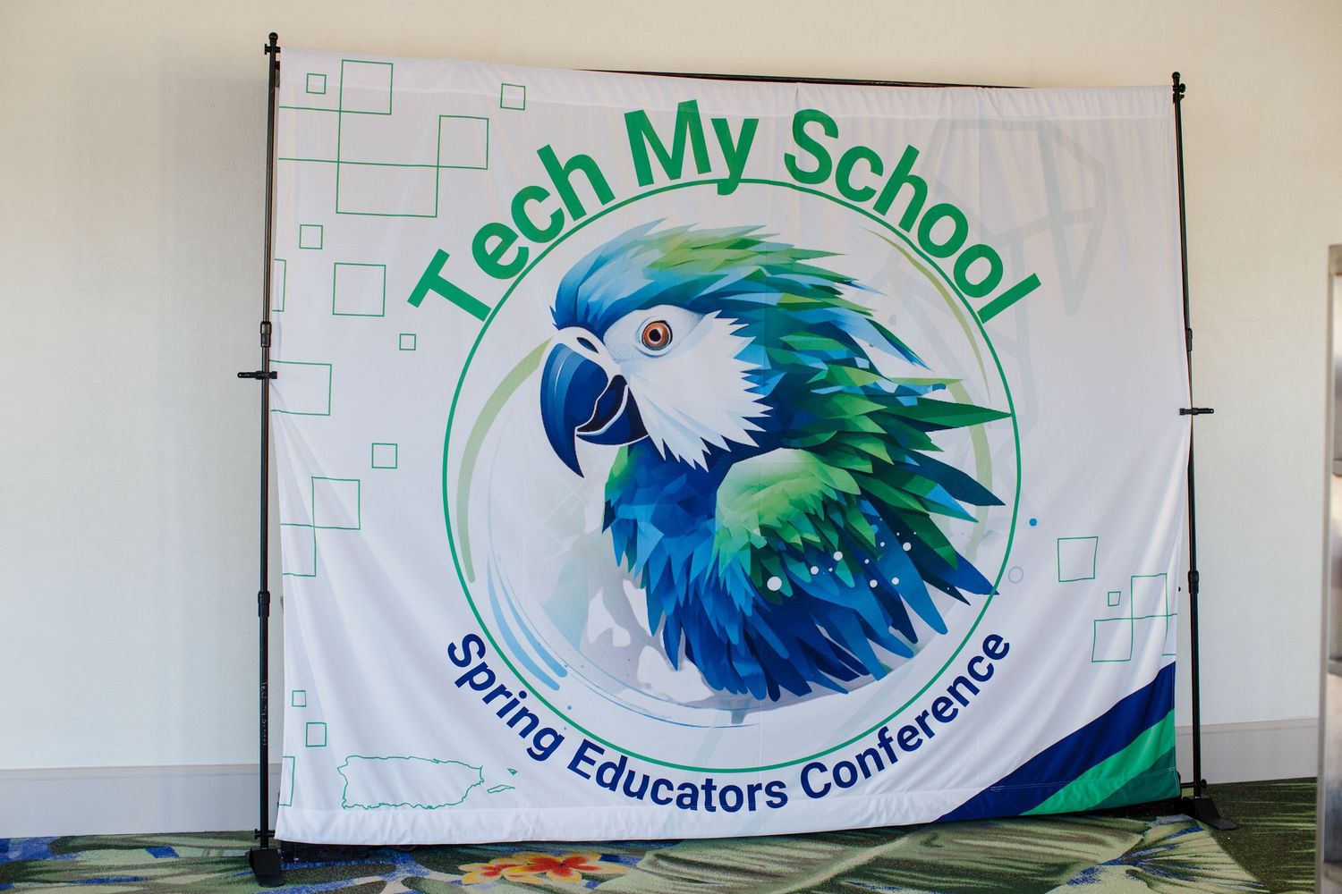 Conference sign. Tech My School Spring Educators Conference.