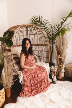 Soft and intimate maternity photo in the Urso Photography studio in Chattanooga.