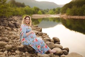 Peaceful maternity moment outdoors with Urso Photography near Chattanooga.